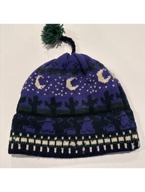 Mountain Ladies & Ewe Knit Beanie  Southwestern Cactus Moon VT 100% Wool P128